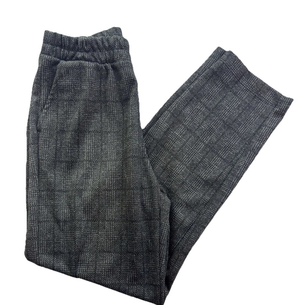 A New Day Pants Womens XS Black Gray Plaid Pull On Stretchy Side Pockets Corp